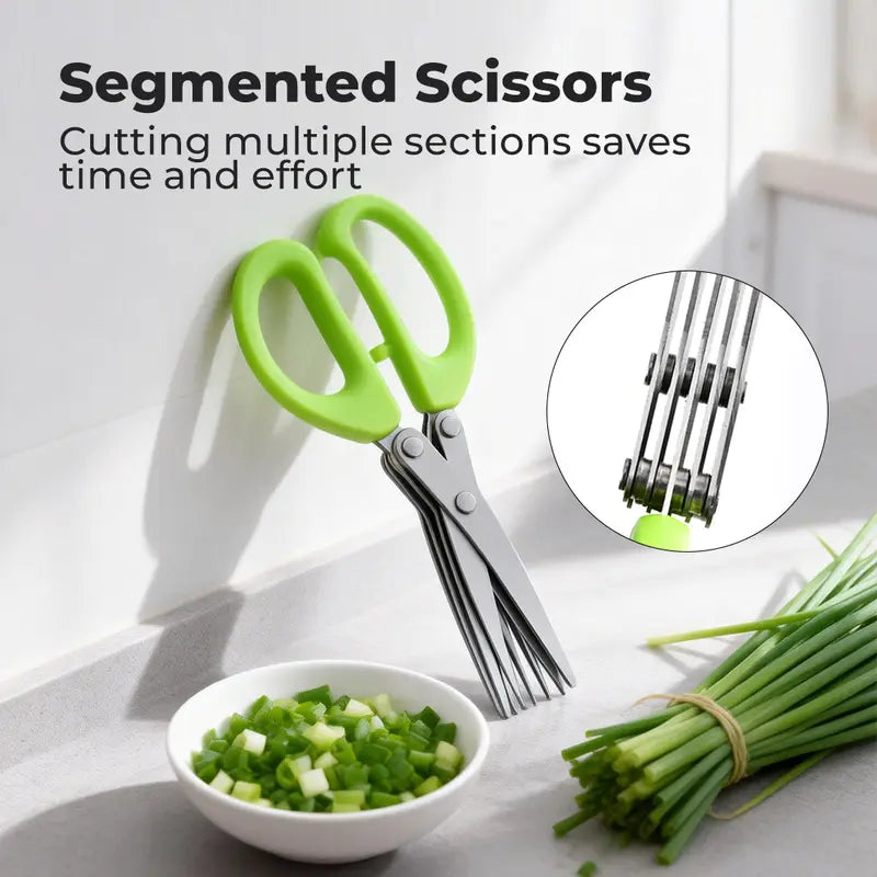 Snip Herbs 5X Faster: The Ultimate 5-Blade Stainless Steel Herb Scissors