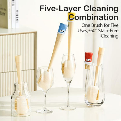 5-in-1 Multifunctional Cup & Bottle Cleaning Brush Set