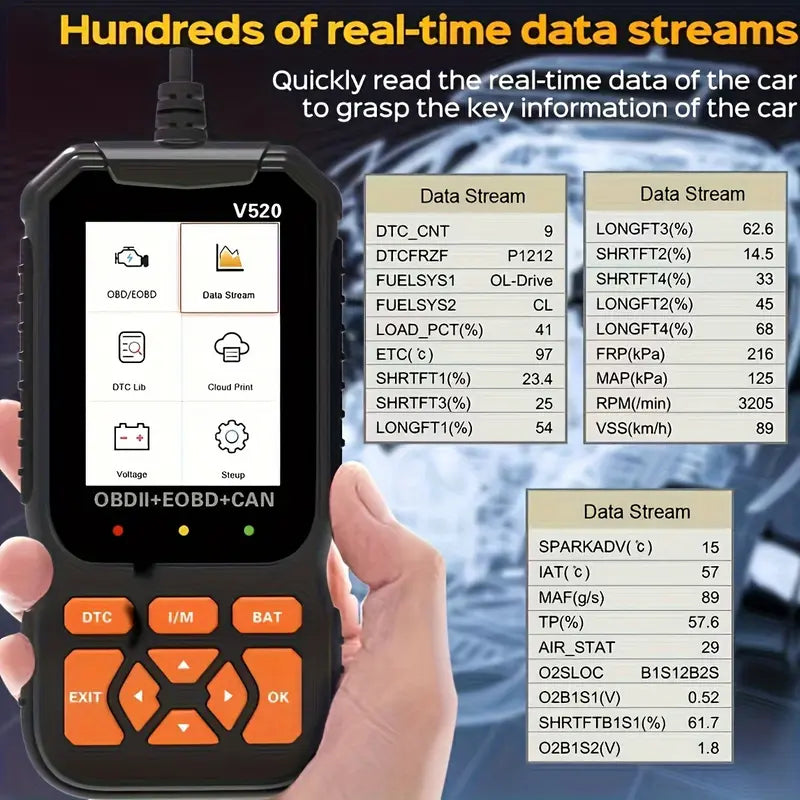 Universal OBD2 Car Diagnostic Scanner & Live Data Code Reader