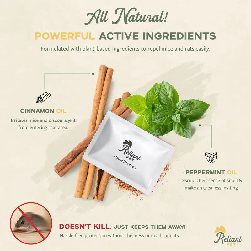 Plant-Based Natural Mouse Repellent Pouches for Home, Garage & RV