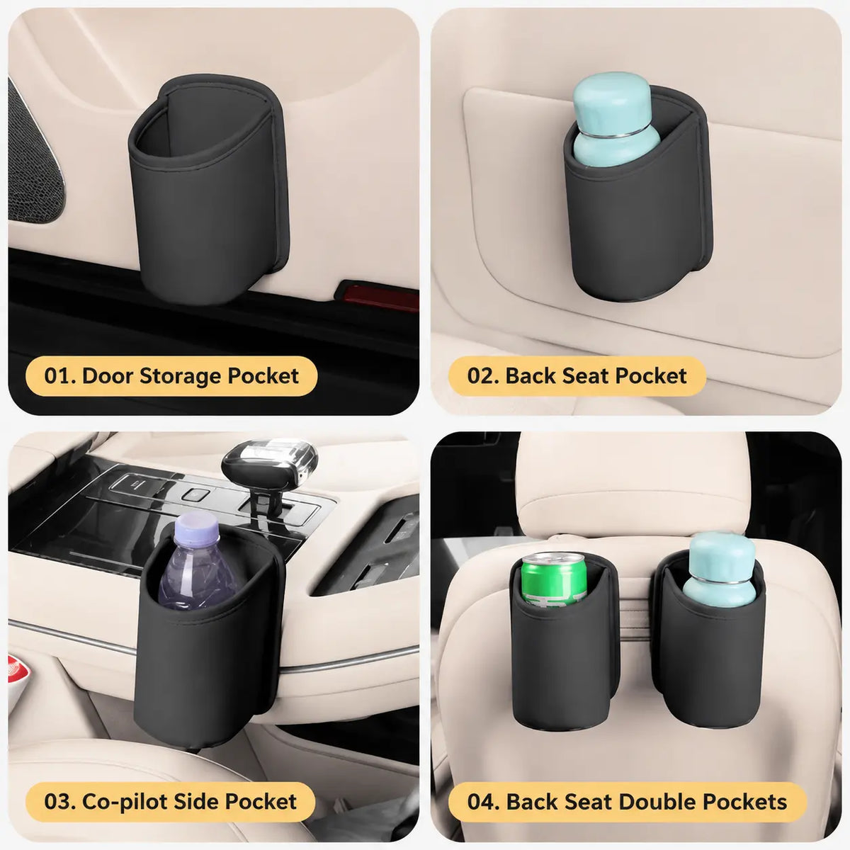 Universal Leather Car Vent & Backseat Storage Pocket