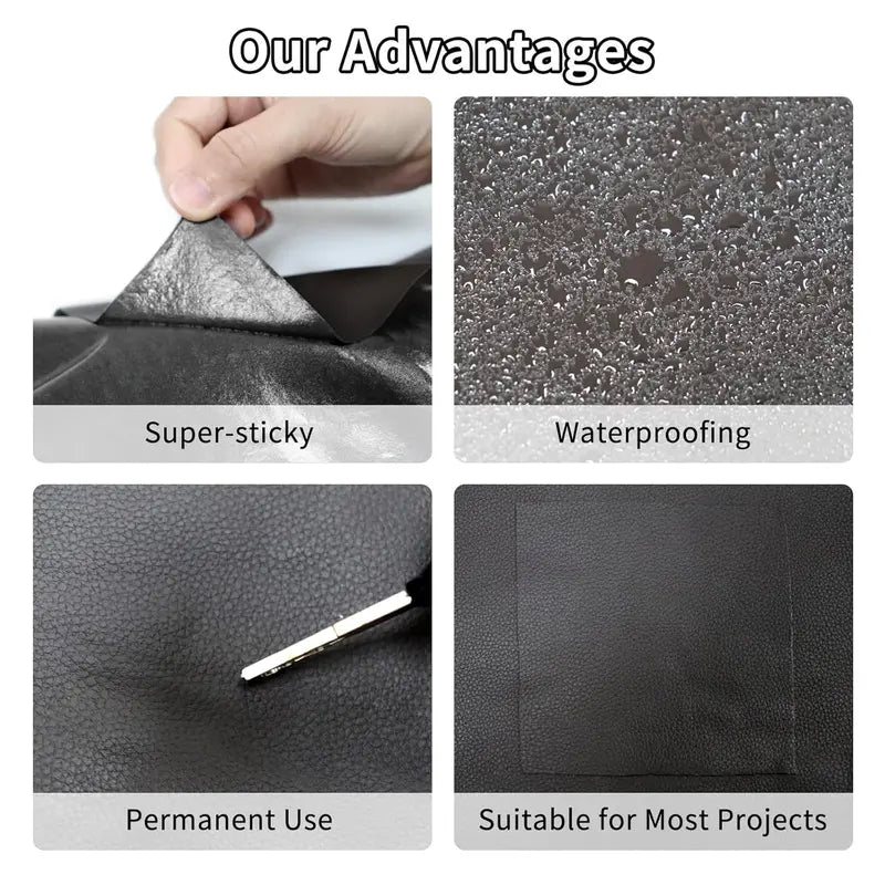 Self-Adhesive Leather Repair Patch Tape — Instant Peel & Stick Fix for Couches, Car Seats & Furniture
