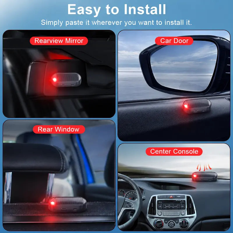 Solar-Powered Car Security Warning Light