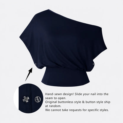 Effortless Chic Off-Shoulder Batwing Top — Silky Soft & Tummy-Slimming Fit