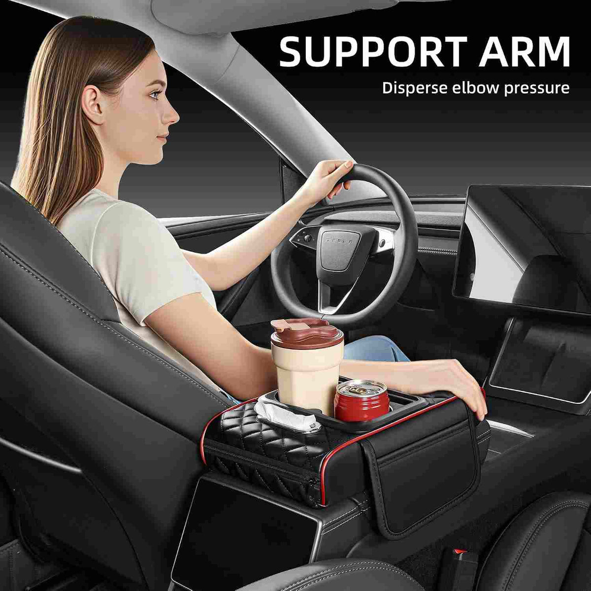 Luxury Nappa Leather Car Console Organizer Cushion - 2 Pack per Set