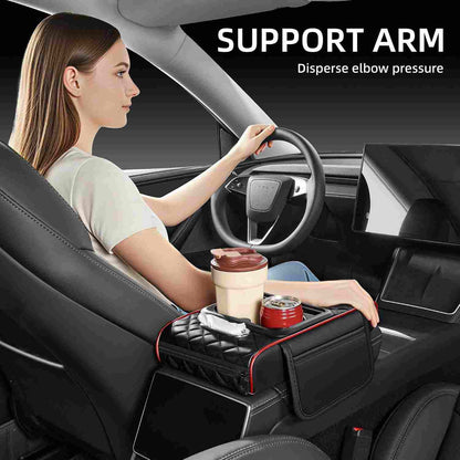 Luxury Nappa Leather Car Console Organizer Cushion - 2 Pack per Set