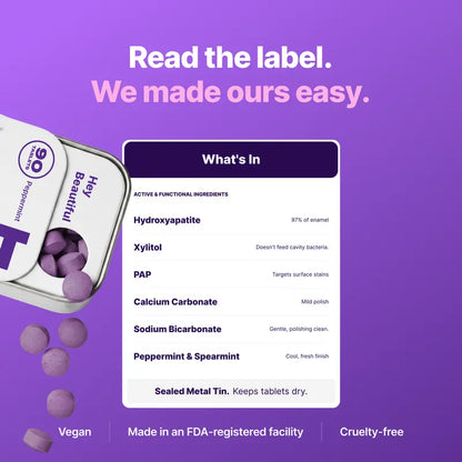 Purple Hydroxyapatite Toothpaste Tablets