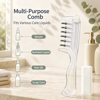 Precision Scalp Applicator Comb: Direct Root Delivery & Mess-Free Hair Serum Massager