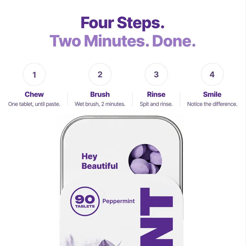 Purple Hydroxyapatite Toothpaste Tablets