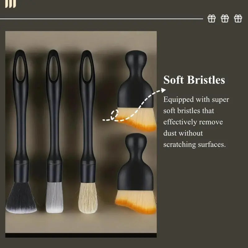 Precision Auto Detailing Brushes for Scratch-Free Interior & Exterior Cleaning