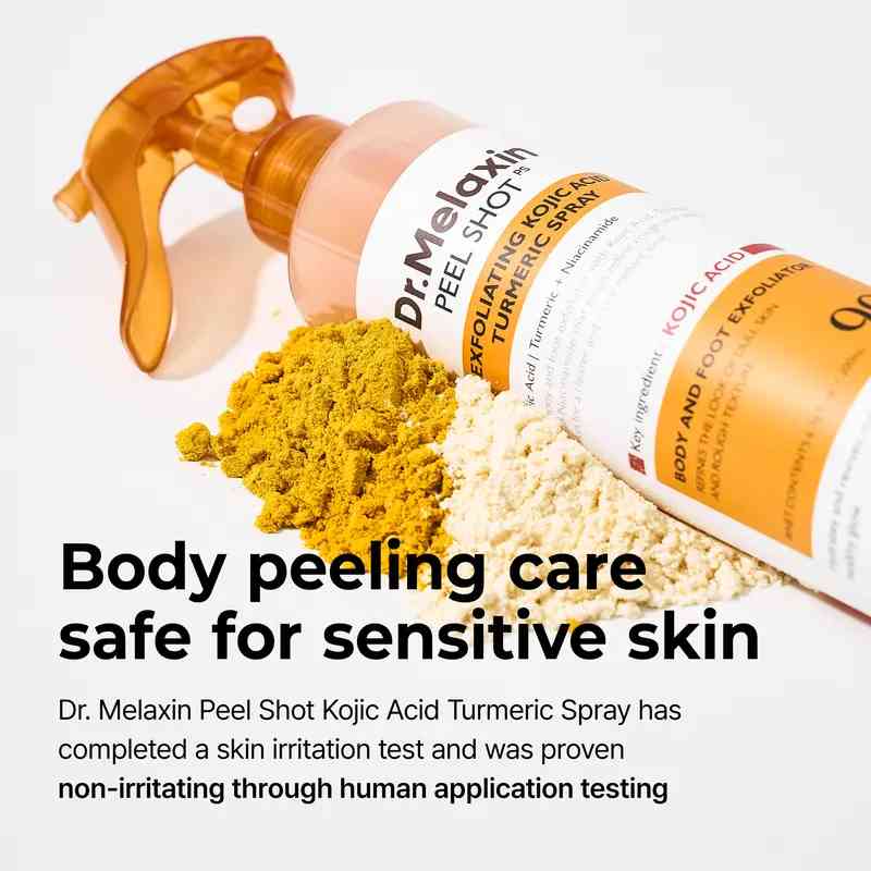Transform Rough, Dull Skin Instantly with Turmeric & Kojic Acid Exfoliating Spray