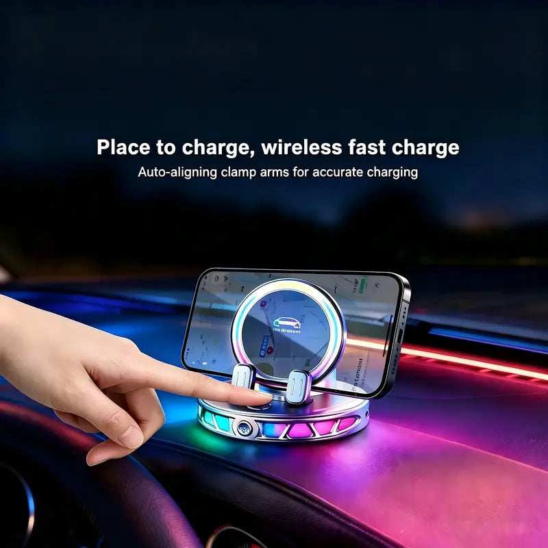 Fast Wireless Charging 360° Rotating Car Mount