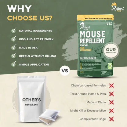 Plant-Based Natural Mouse Repellent Pouches for Home, Garage & RV