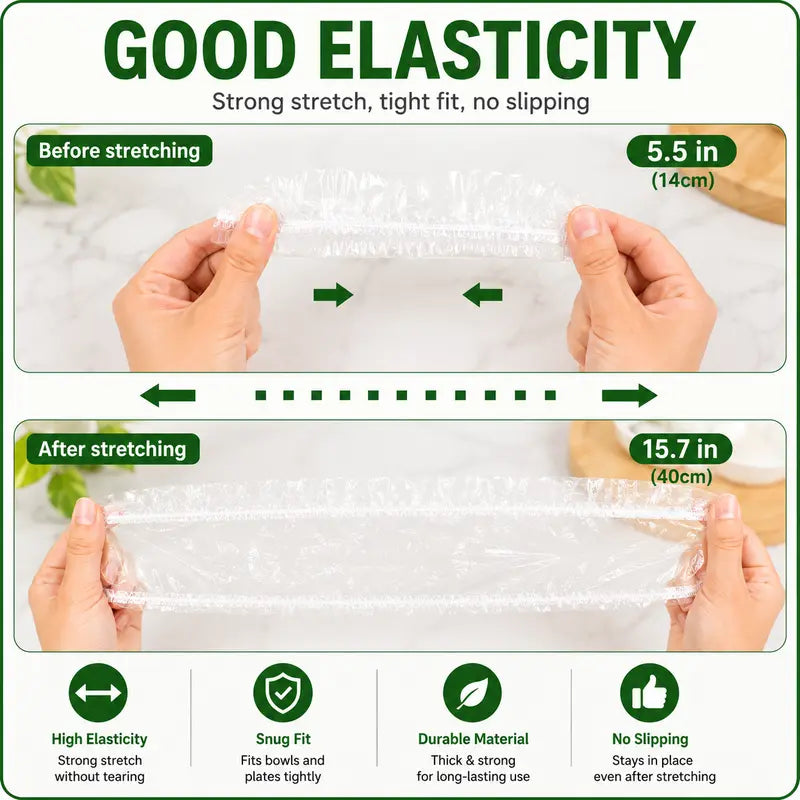 100Pcs Elastic Food Covers – Instant Stretch Seal for Ultimate Freshness