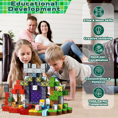 Magnetic Pixel World Building Blocks — Unlimited 3D World Creation for Kids