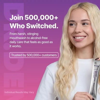 Yellow Teeth Gone In 30 Seconds With Purple Color Correcting Mouthwash