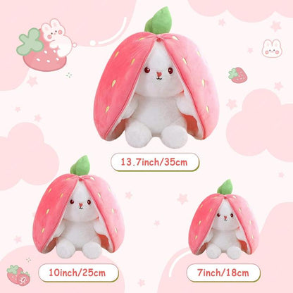 Unzip the Sweetness: 2-in-1 Strawberry Bunny Plush