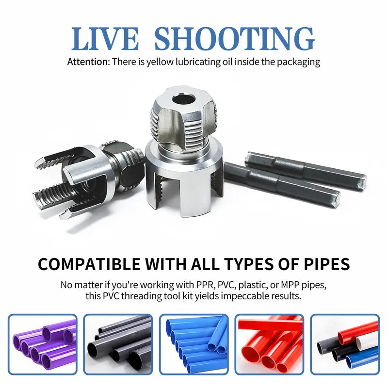 Heavy-Duty Damaged Pipe Thread Extractor & Broken Screw Removal Tool