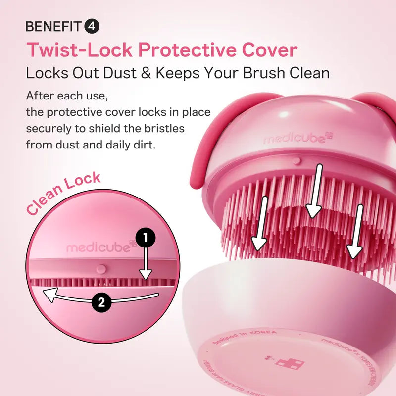Ribbon Cherry Anti-Frizz Detangler Brush with Protective Travel Case