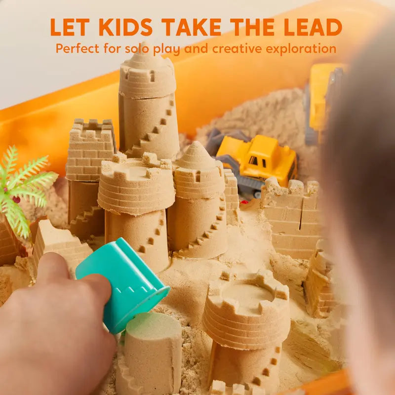All-in-One Portable Sensory Bin: Mess-Free Play Sand & Construction Toy Set