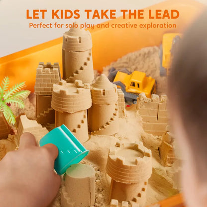All-in-One Portable Sensory Bin: Mess-Free Play Sand & Construction Toy Set