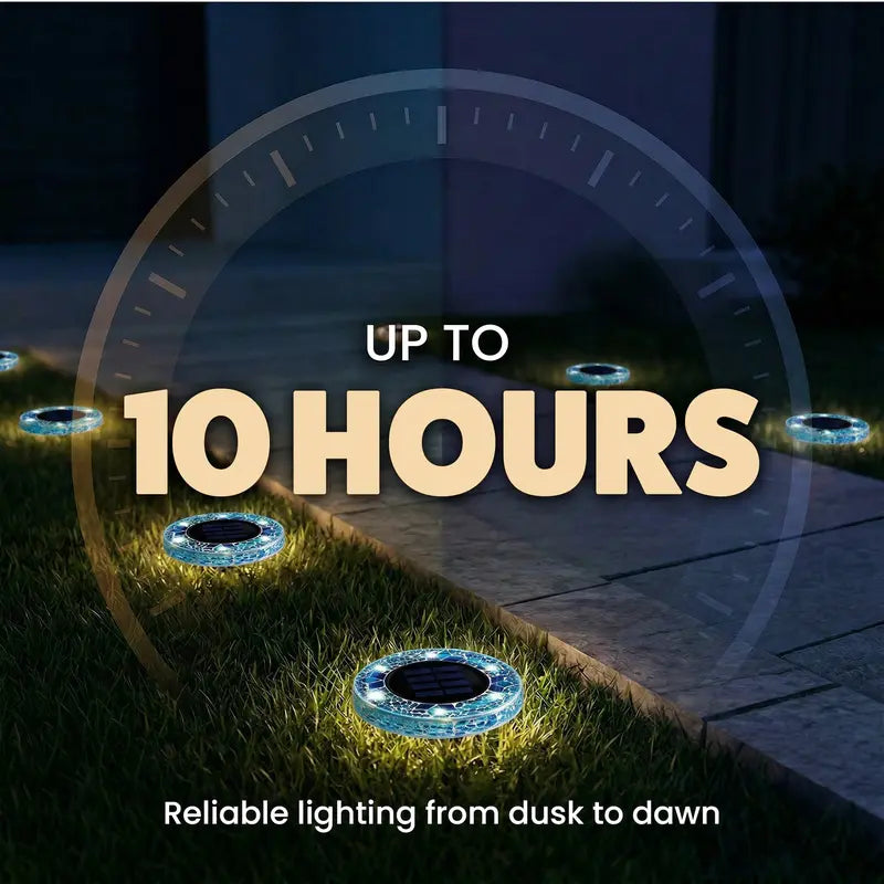 Solar Mosaic Pathway Disc Lights – Automatic Dusk-to-Dawn Outdoor Glow