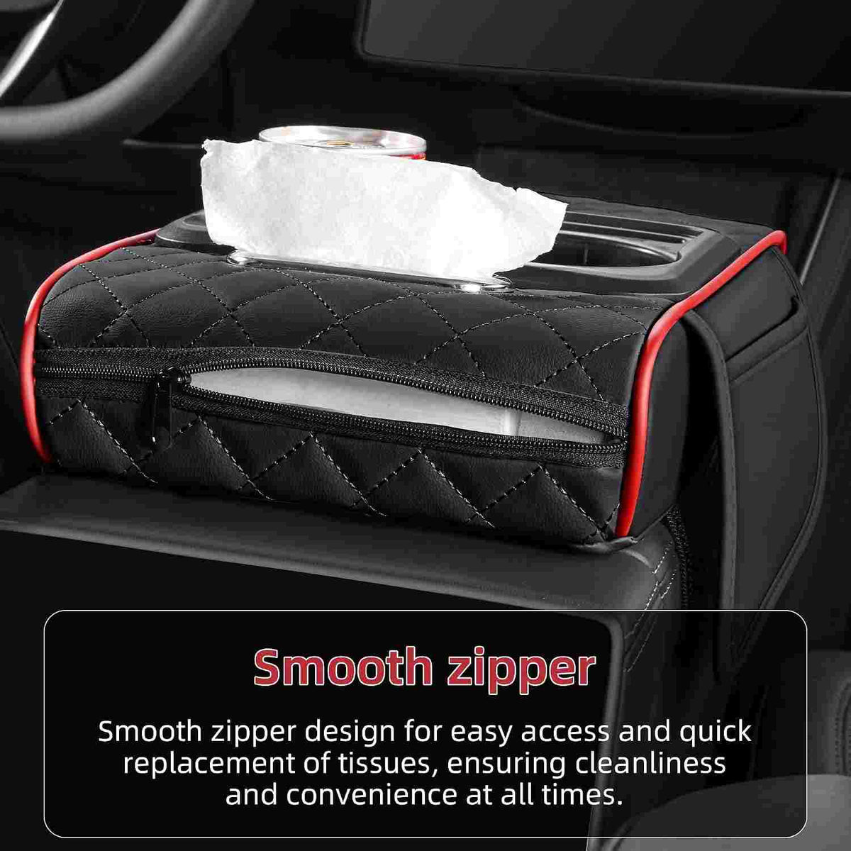 Luxury Nappa Leather Car Console Organizer Cushion - 2 Pack per Set
