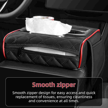 Luxury Nappa Leather Car Console Organizer Cushion - 2 Pack per Set