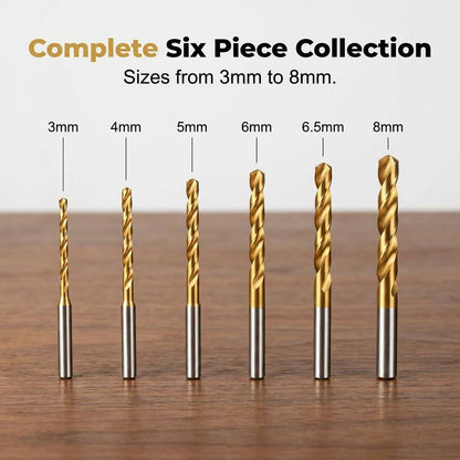 6-Piece Titanium Drill Saw Bit Set – Drill, Cut & Side-Milling in One Step