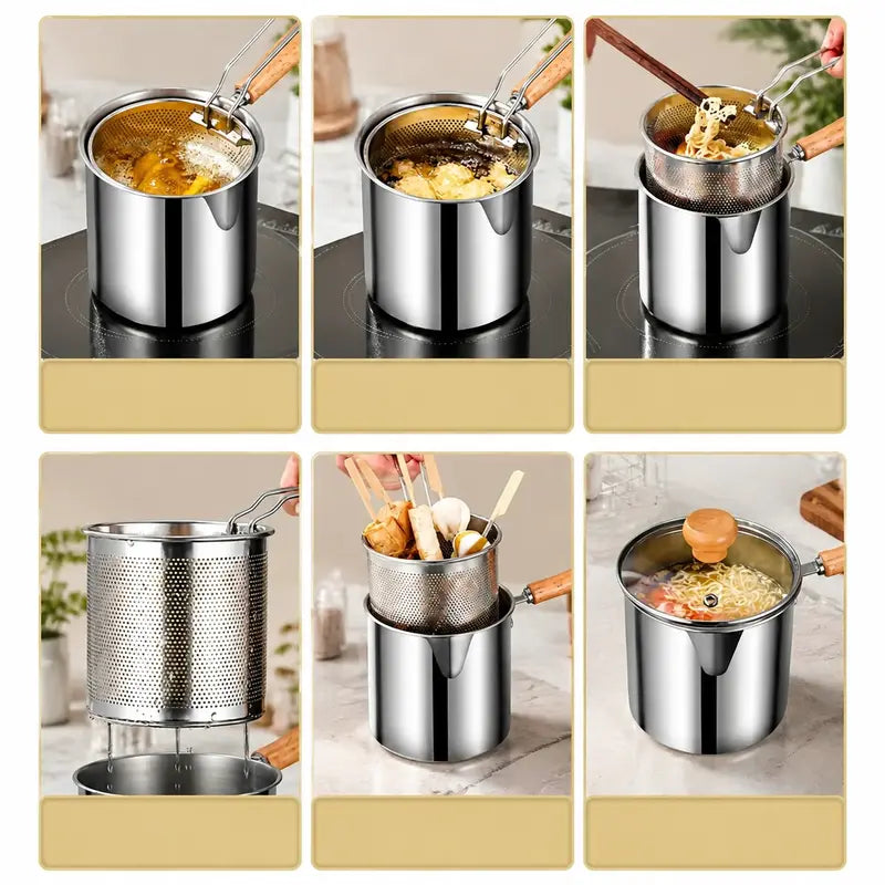 Stainless Steel Mini Deep Fryer Set