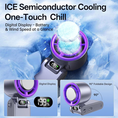 199-Level Powerful Turbo Cooling Handheld Ice Fan