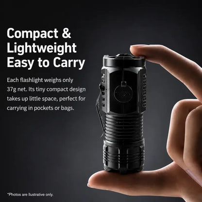 Ultra-Bright 3-LED Rechargeable Mini Flashlight - Compact Tactical Power Pocket Light