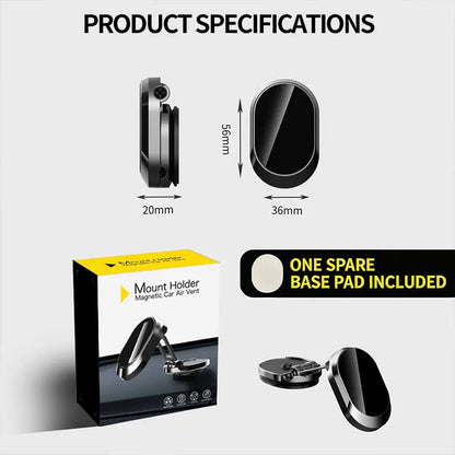 Ultra-Strong Magnetic Folding Car Phone Mount with 360° Rotation