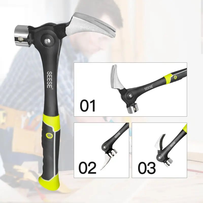 Multi-Angle Adjustable Claw Hammer & Wire Puller