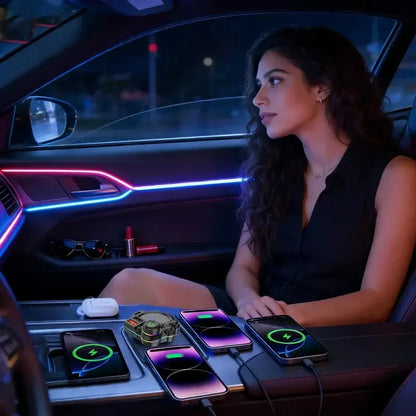 Wireless Bluetooth FM Transmitter with Hands-Free Calling & Fast Dual USB Charging