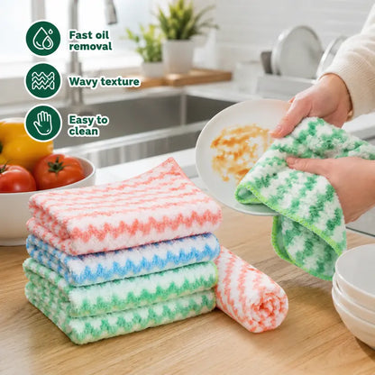 Instant Grease-Release Microfiber Dishcloths: Wipe Heavy Oil in Seconds with Zero Odor