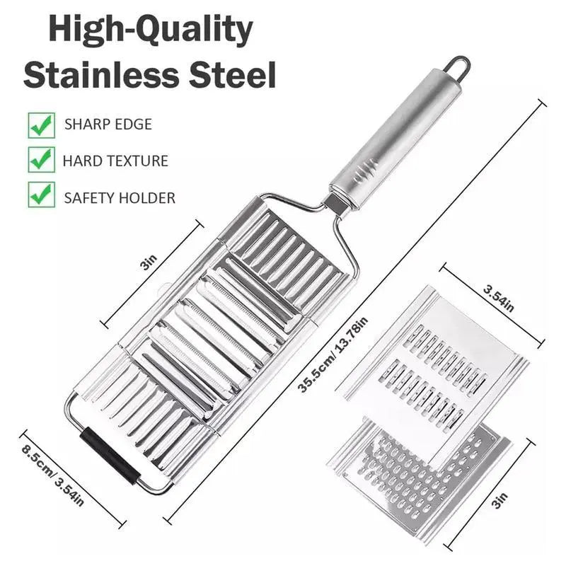 Multi-Blade Stainless Steel Vegetable Slicer & Grater Set