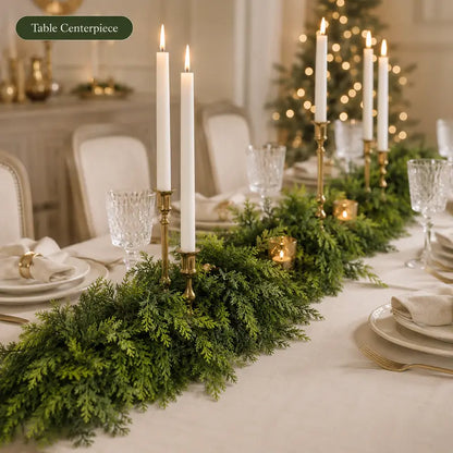 Ultra-Full Real-Touch Cedar Christmas Garland – Lush Winter Greenery for Mantle & Holiday Decor