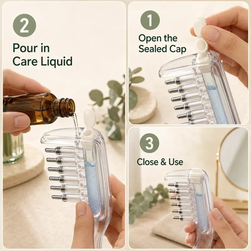 Precision Scalp Applicator Comb: Direct Root Delivery & Mess-Free Hair Serum Massager