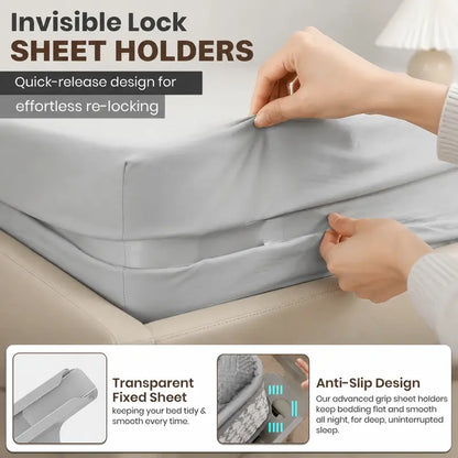 No-Lift Bed Sheet Holders: Lock Corners Tight & Never Tuck Again