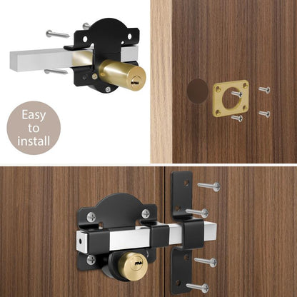 Double-Sided Barn Door Lock—Weather-Resistant Security Lock for Gates, Sheds, and Wooden Doors