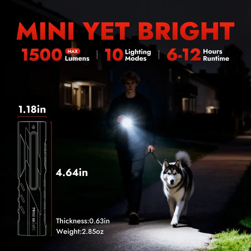 Ultra-Bright EDC Dual-LED Pocket Flashlight with UV & Side Work Light