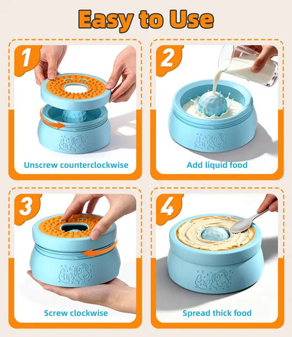 Anti-Spill Slow Feeder & Leak-Proof Detachable Dog Bowl