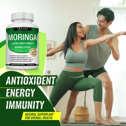 Ultra-Pure Organic Moringa 1200mg – Natural Energy, Joint Support & Daily Vitality