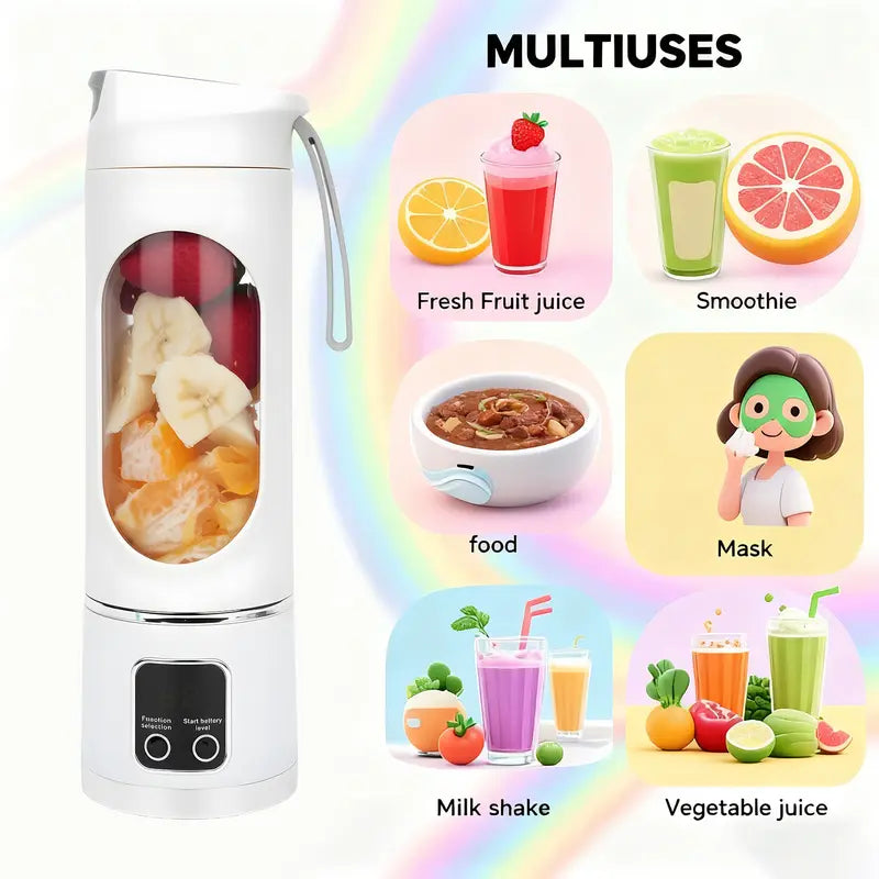 12-Blade Cordless Portable Blender with Smart LED Display for Shakes & Smoothies