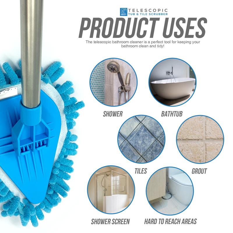 Reach high walls, deep corners and low surfaces with less bending and scrubbing effort.