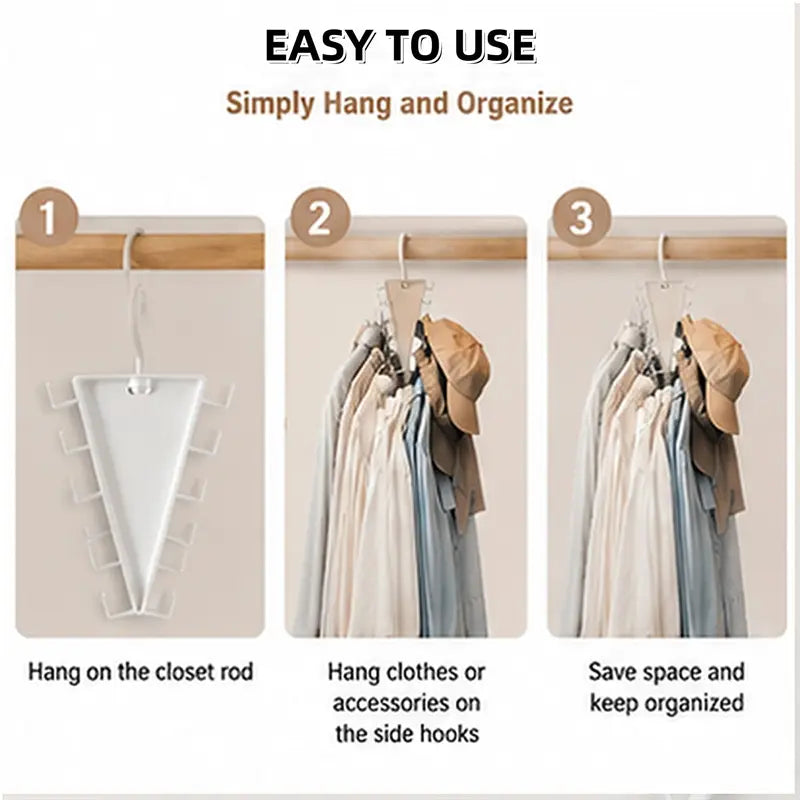 360° Rotating Closet Hanger Organizer – Instant 80% Space Saving for Bras, Belts & Tank Tops