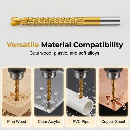 6-Piece Titanium Drill Saw Bit Set – Drill, Cut & Side-Milling in One Step