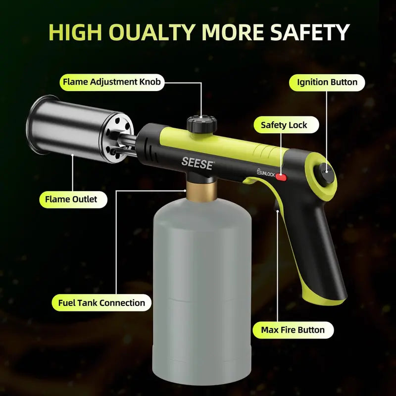 Instant One-Touch High-Power Propane Torch for Weed Burning & Grill Lighting
