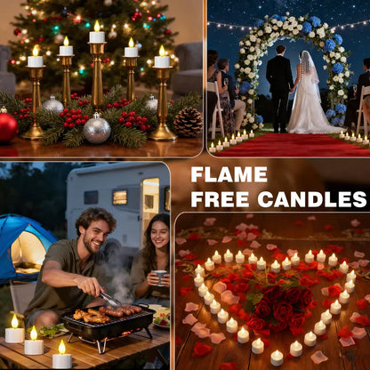 Rechargeable Flameless Tea Lights with Multi-Slot Charging Base & Remote